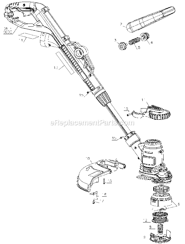 Page A Diagram and Parts List for GH900 Type 2 Black and Decker Trimmer